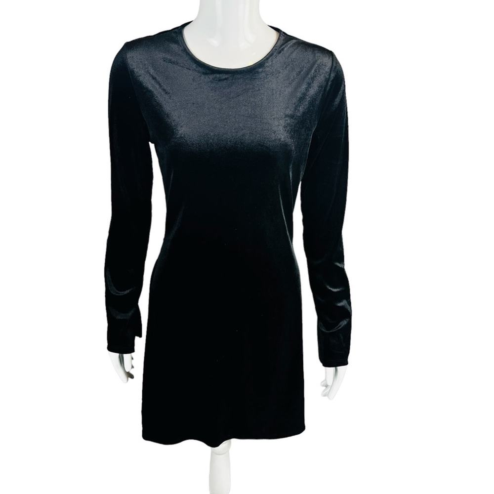 New Divided Womans Sz Medium Dress Black Long Sleeve Sexy Velvet Cut Out NWT